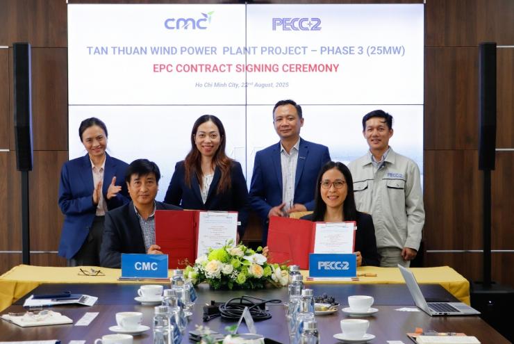 PECC2 ĐỒNG LOẠT KÝ HỢP ĐỒNG EPC HAI DỰ ÁN ĐIỆN GIÓ, DỰ KIẾN ĐƯA VÀO VẬN HÀNH THƯƠNG MẠI TRONG NĂM 2026- 2027